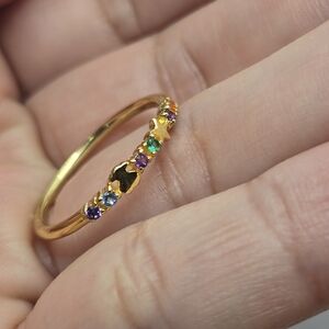 Tous Gemstones Band Ring with Bear and Star motif Size 7
